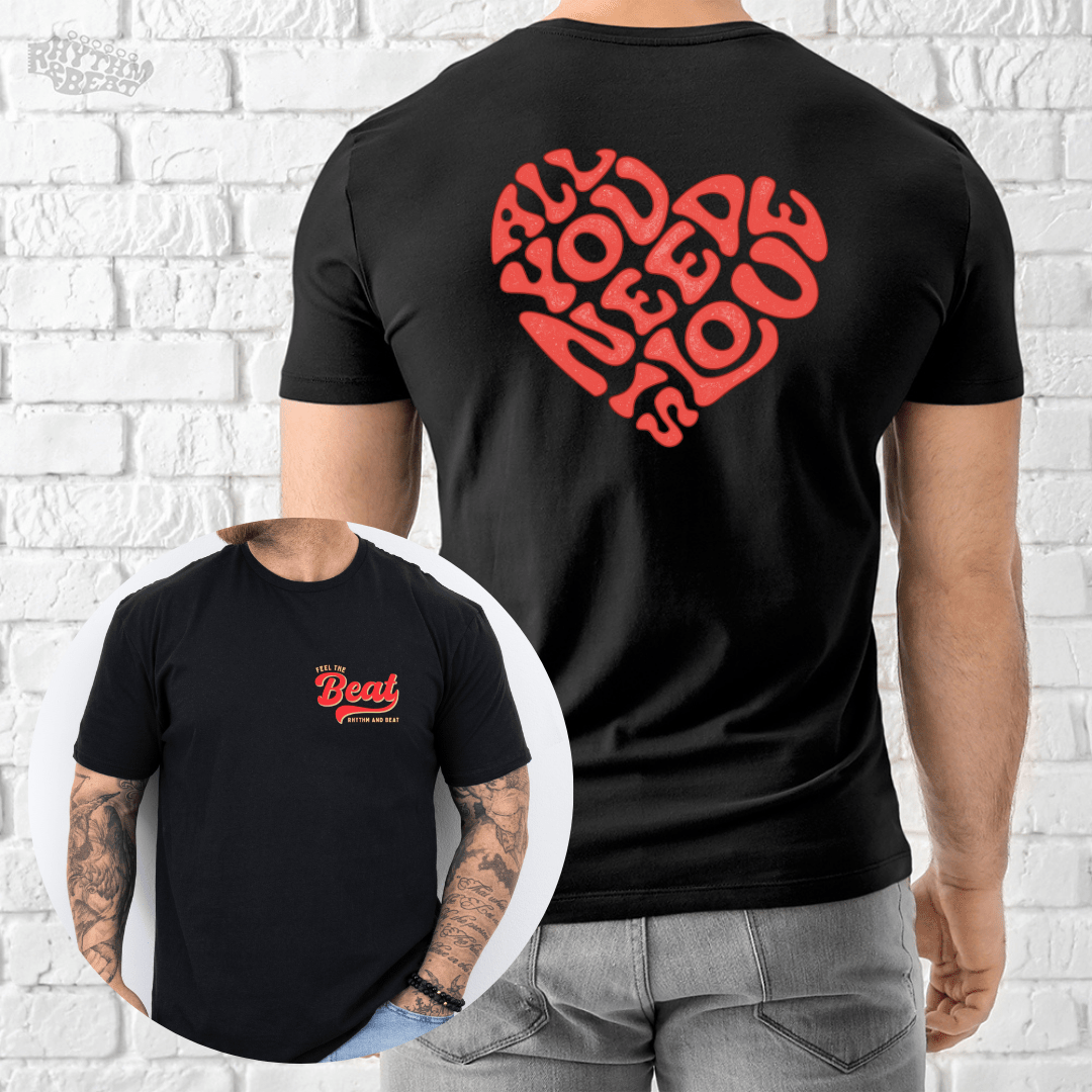 Printify T-Shirt Black / S Heart Of Love T-Shirt