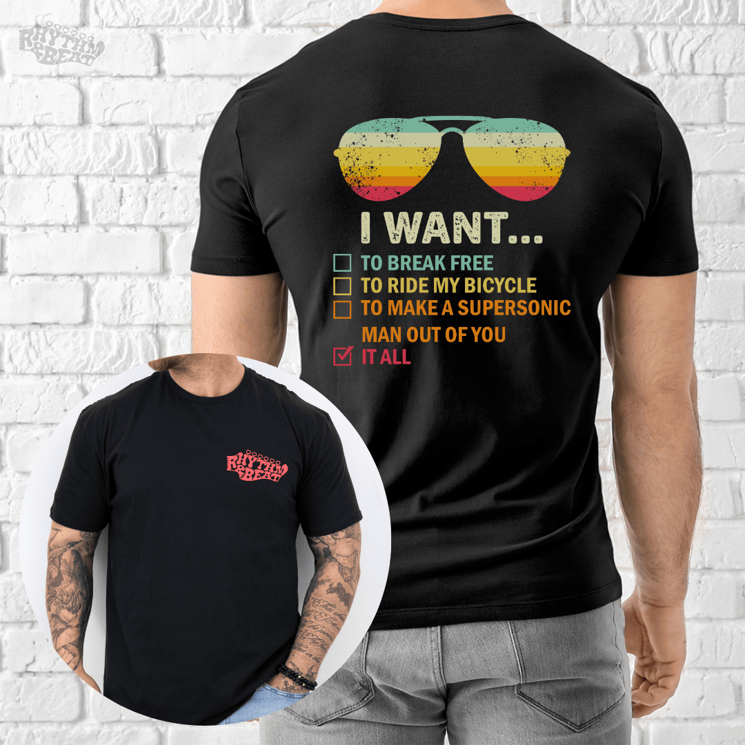 Printify T-Shirt Black / S I Want T-Shirt