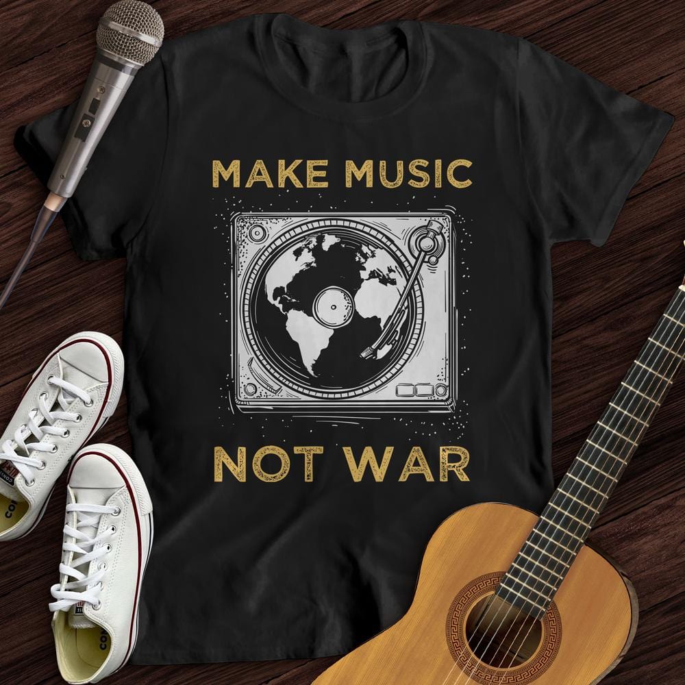 Printify T-Shirt Black / S Make Music World T-Shirt