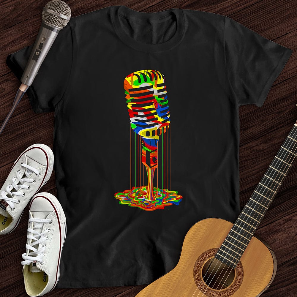 Printify T-Shirt Black / S Melting Microphone T-Shirt