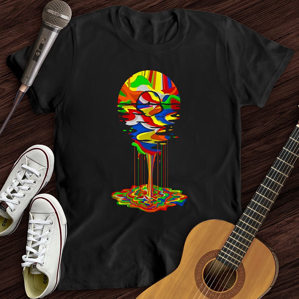 Printify T-Shirt Black / S Melting Rainbow Vinyl T-Shirt