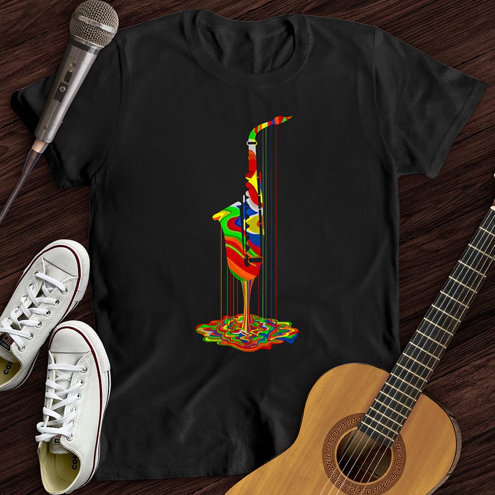 Printify T-Shirt Black / S Melting Saxophone T-Shirt