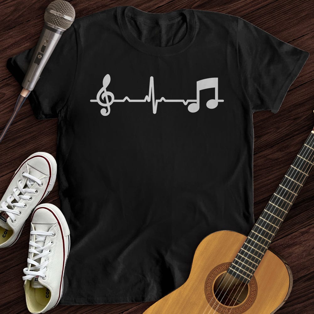Printify T-Shirt Black / S Music Note Heartbeat T-Shirt