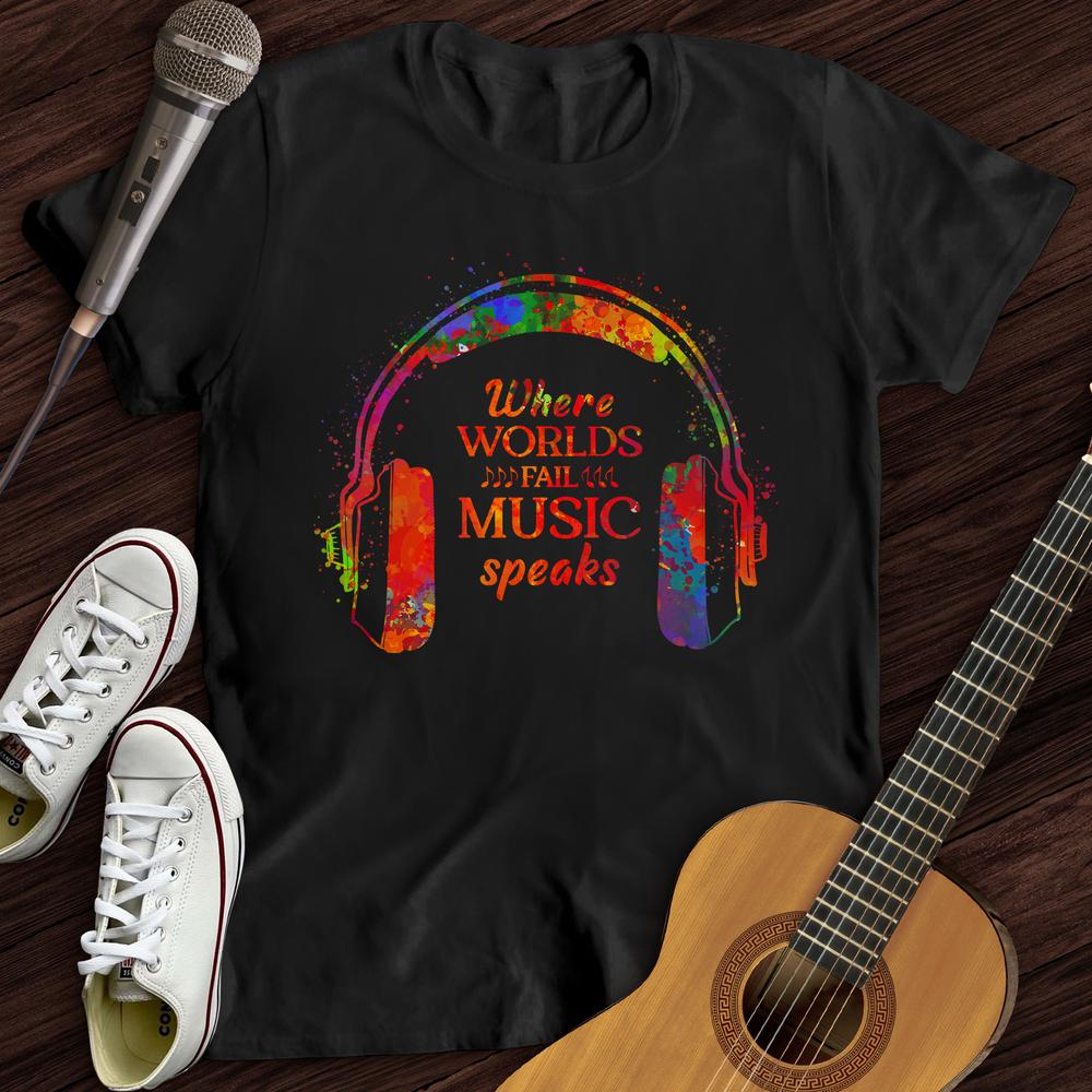 Printify T-Shirt Black / S Music Speaks T-Shirt