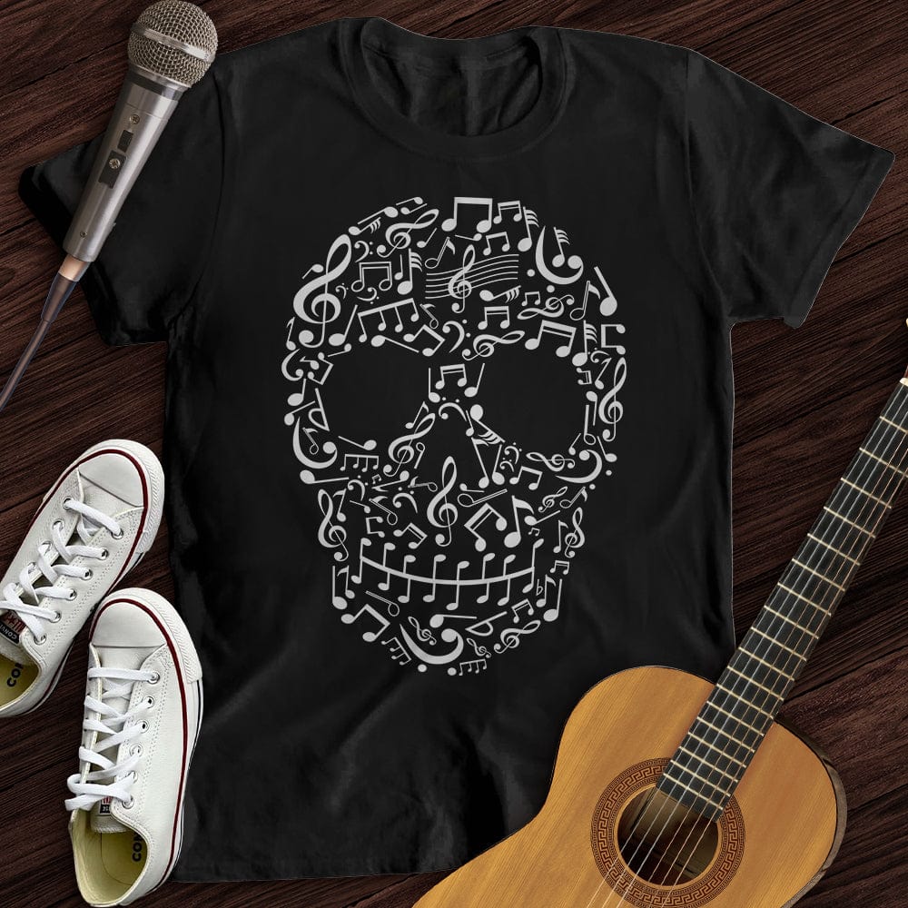 Printify T-Shirt Black / S Musical Skull T-Shirt