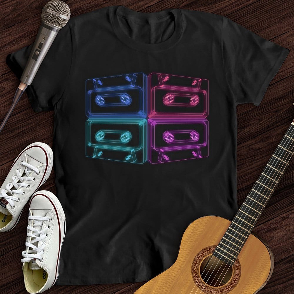 Printify T-Shirt Black / S Neon Tapes T-Shirt