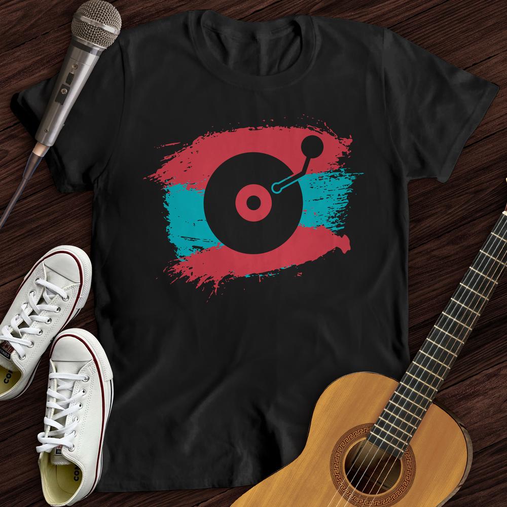 Printify T-Shirt Black / S Painted Record T-Shirt