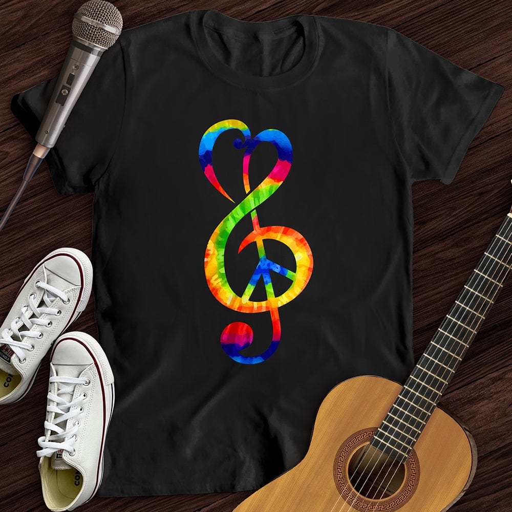 Printify T-Shirt Black / S Peace Music Note T-Shirt