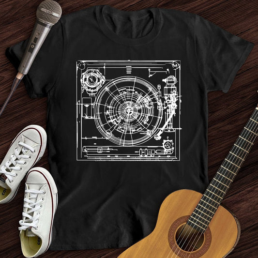 Printify T-Shirt Black / S Record Player T-Shirt