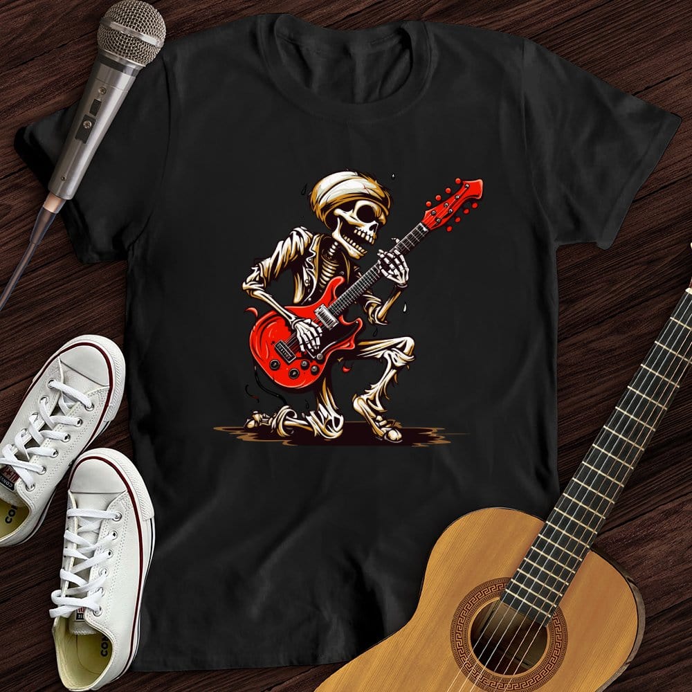 Printify T-Shirt Black / S Skeleton Guitar Cartoon T-Shirt