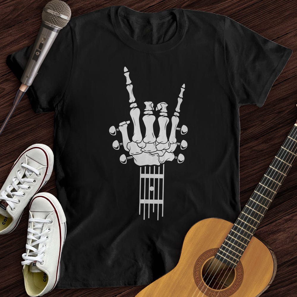 Printify T-Shirt Black / S Skeleton Guitar T-Shirt