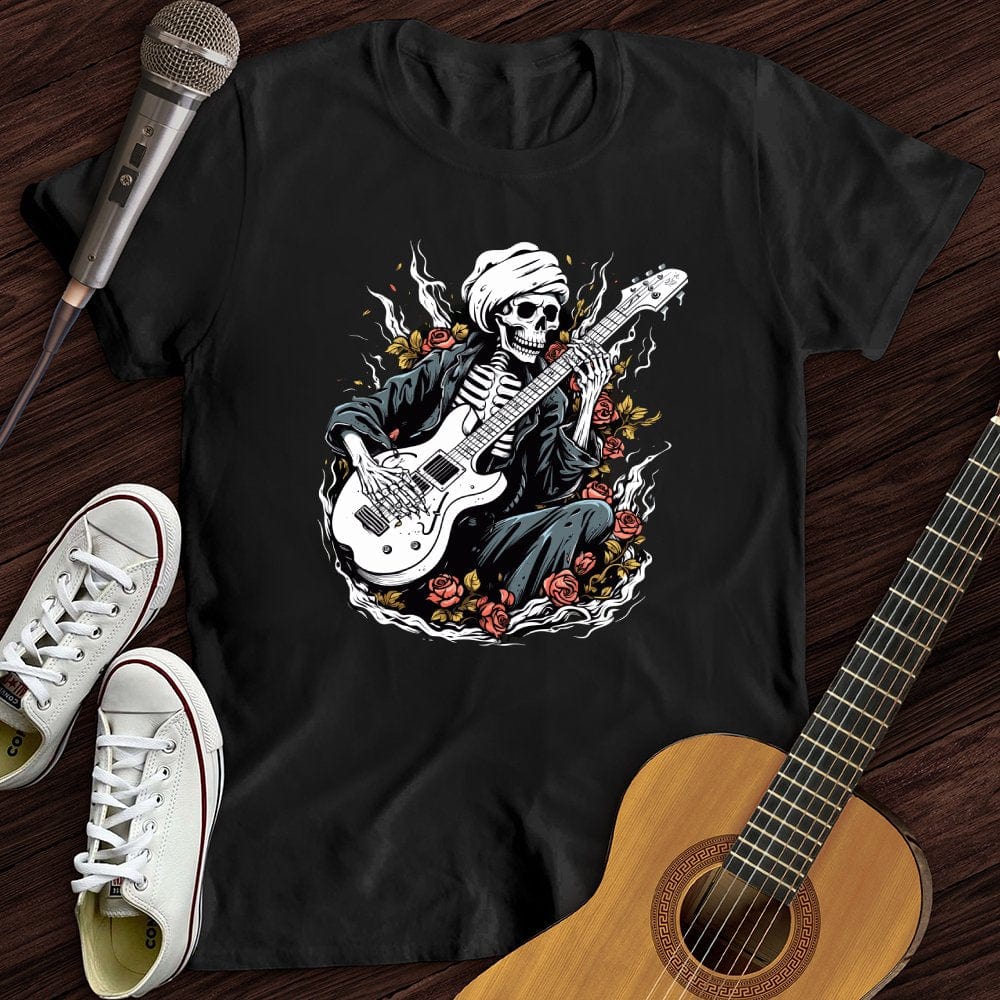 Printify T-Shirt Black / S Skeleton Playing Music T-Shirt