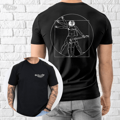 Printify T-Shirt Black / S Vitruvian Guitar Player T-Shirt