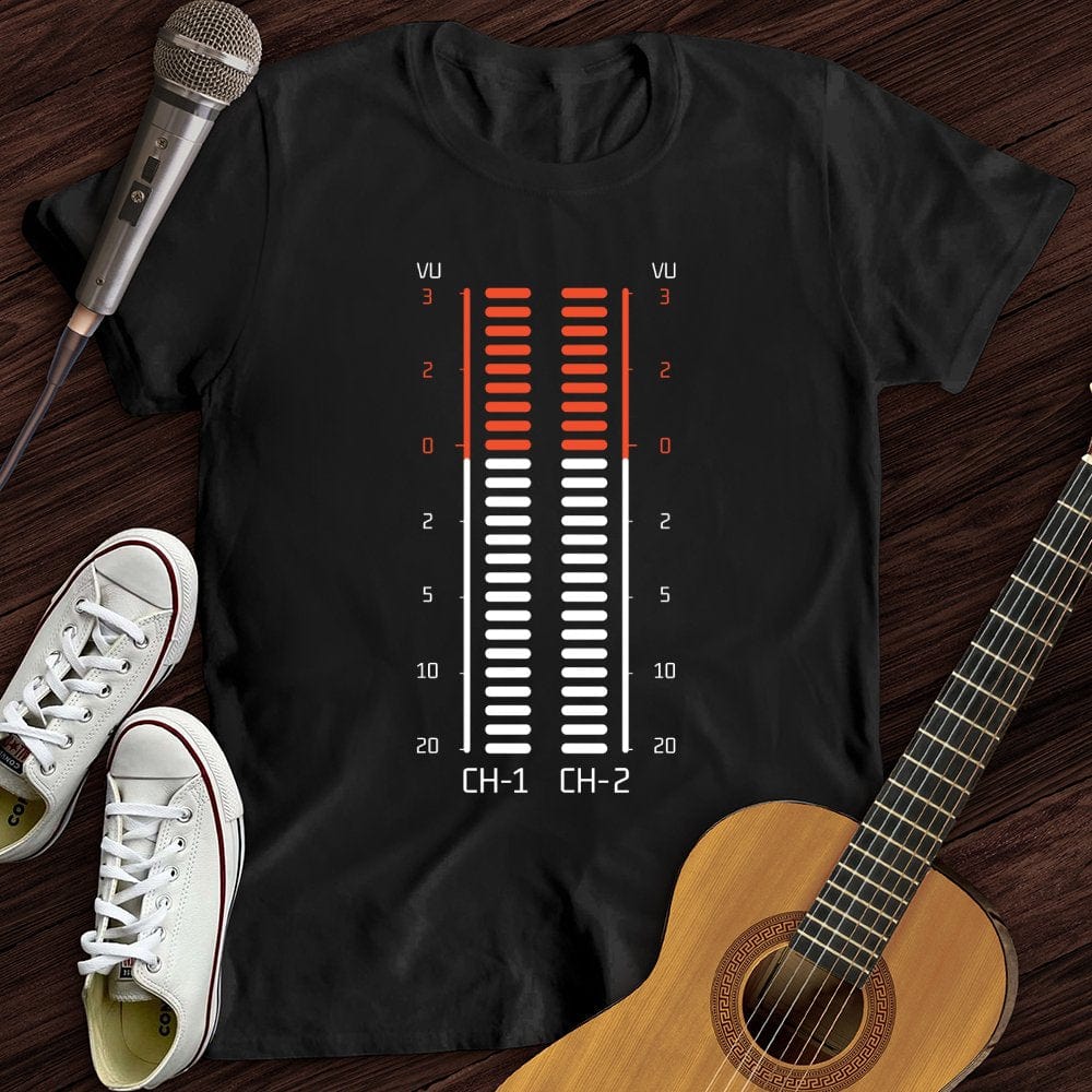 Printify T-Shirt Black / S Vu Meter Sound Bar T-Shirt