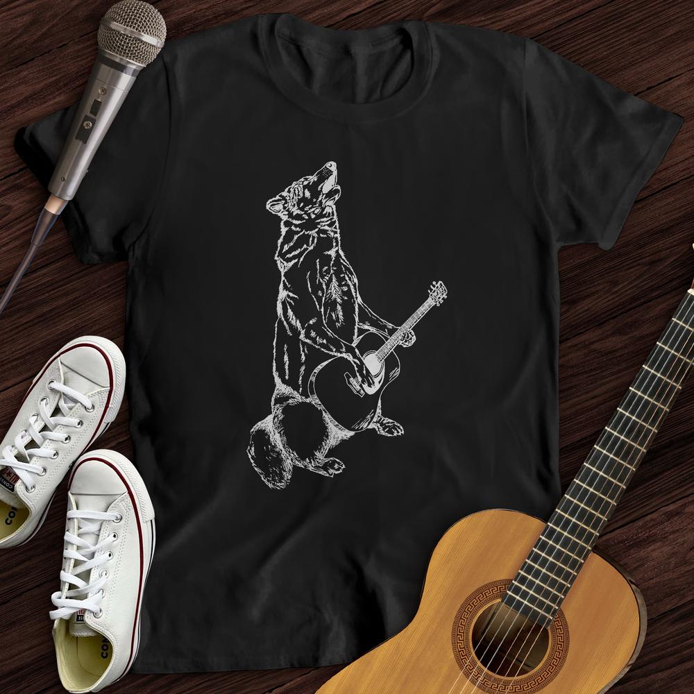 Printify T-Shirt Black / S Wolf Guitar T-Shirt