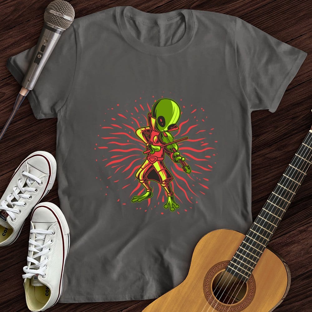 Printify T-Shirt Charcoal / S Alien Playing Violin T-Shirt