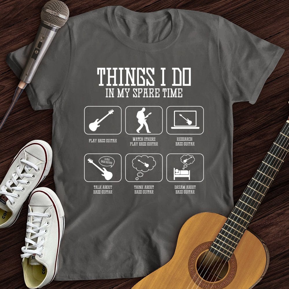 Printify T-Shirt Charcoal / S All I Do is Bass Guitar T-Shirt