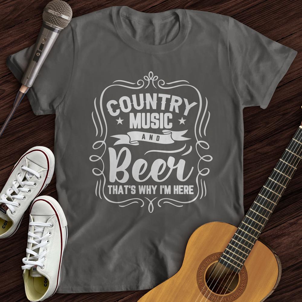 Printify T-Shirt Charcoal / S Beer and Country T-Shirt