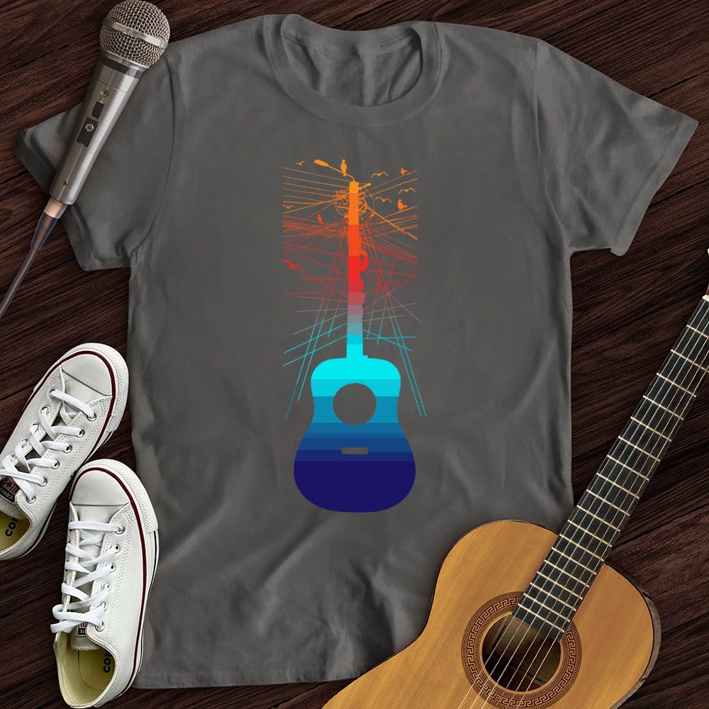 Printify T-Shirt Charcoal / S Birds On A Guitar T-Shirt
