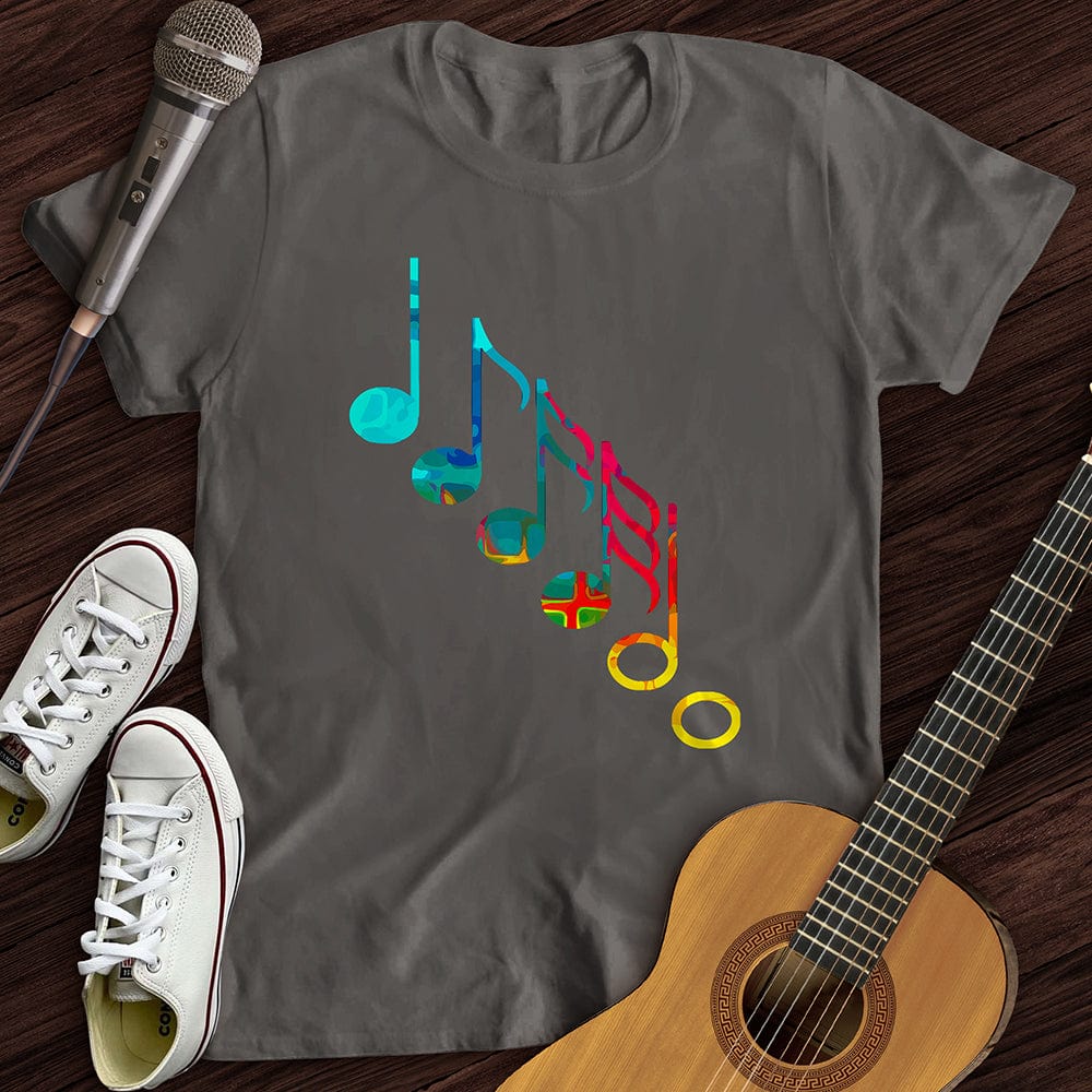 Printify T-Shirt Charcoal / S Colorful Music Notes T-Shirt