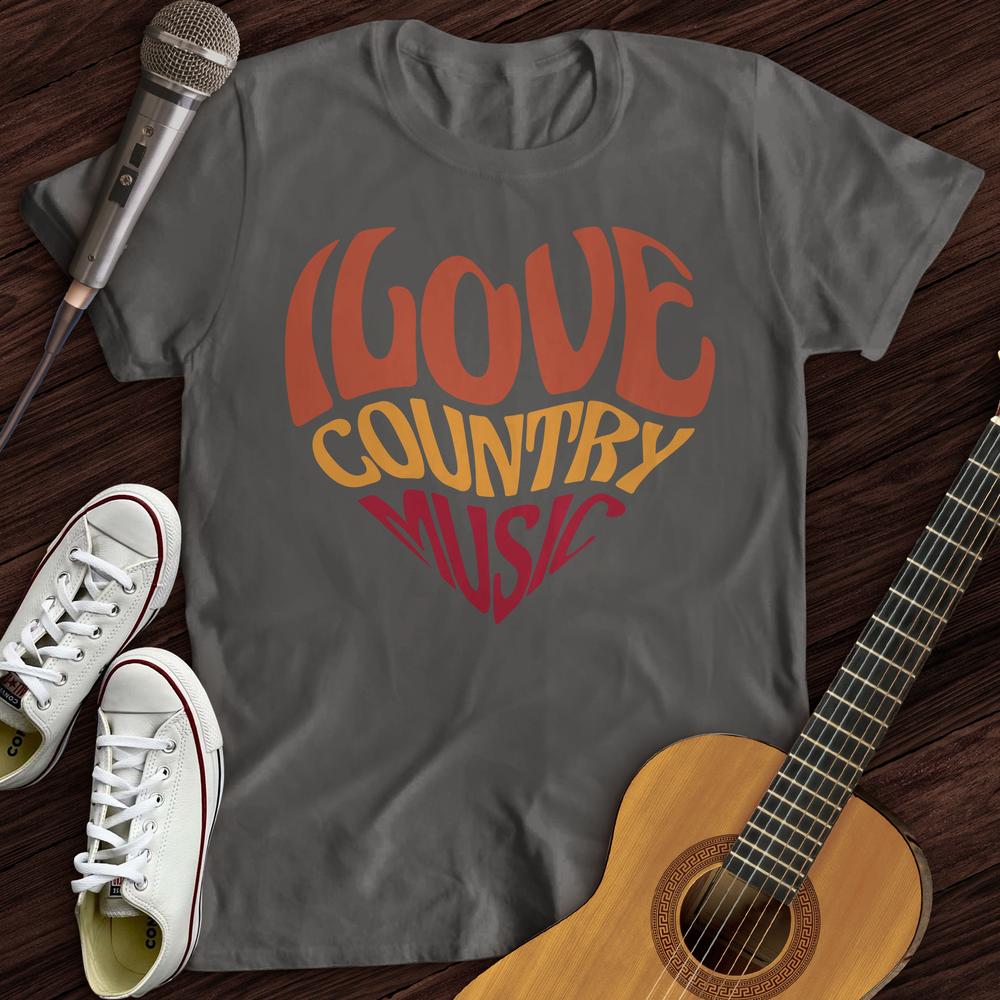 Printify T-Shirt Charcoal / S Country Music Love T-Shirt