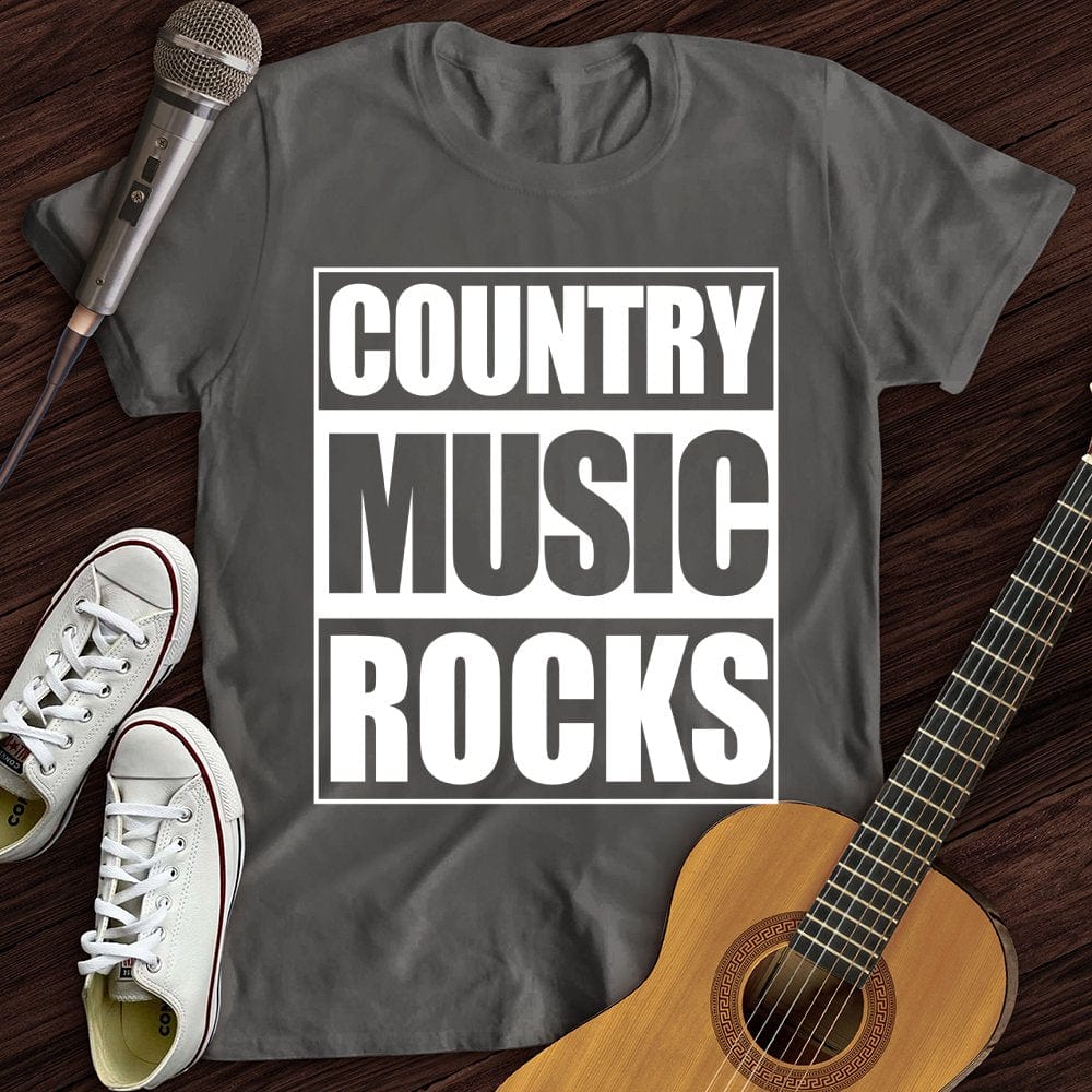 Printify T-Shirt Charcoal / S Country Music Rocks T-Shirt