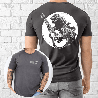 Printify T-Shirt Charcoal / S Dino Guitar T-Shirt