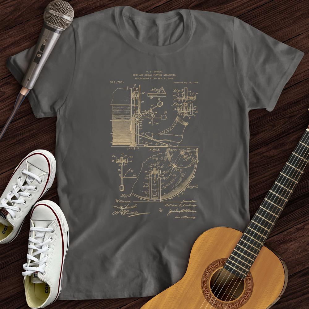 Printify T-Shirt Charcoal / S Drum Patent T-Shirt