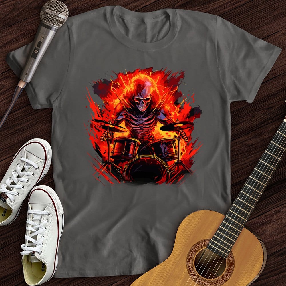 Printify T-Shirt Charcoal / S Fiery Drummer T-Shirt