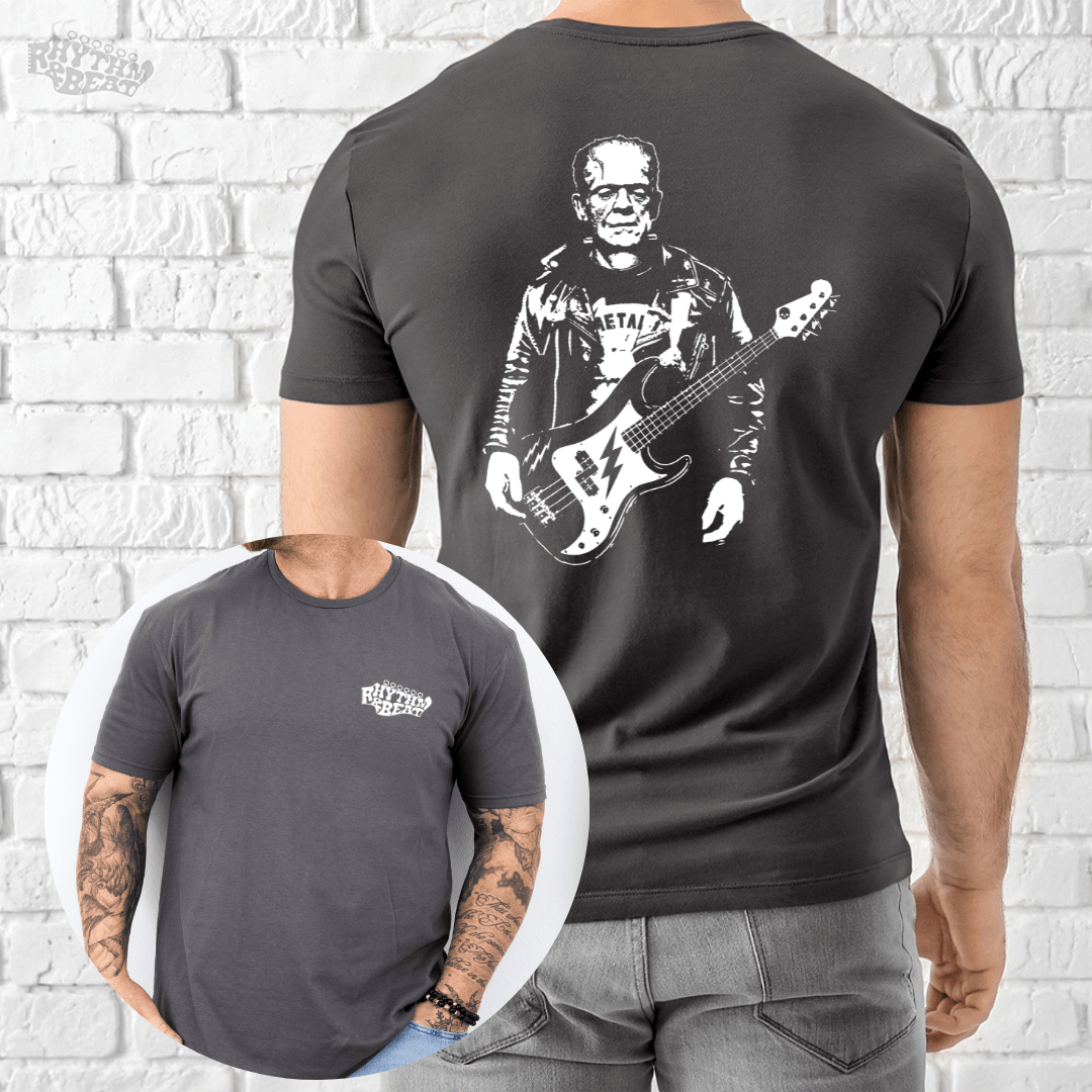 Printify T-Shirt Charcoal / S Frankenstein Monster Guitar T-Shirt