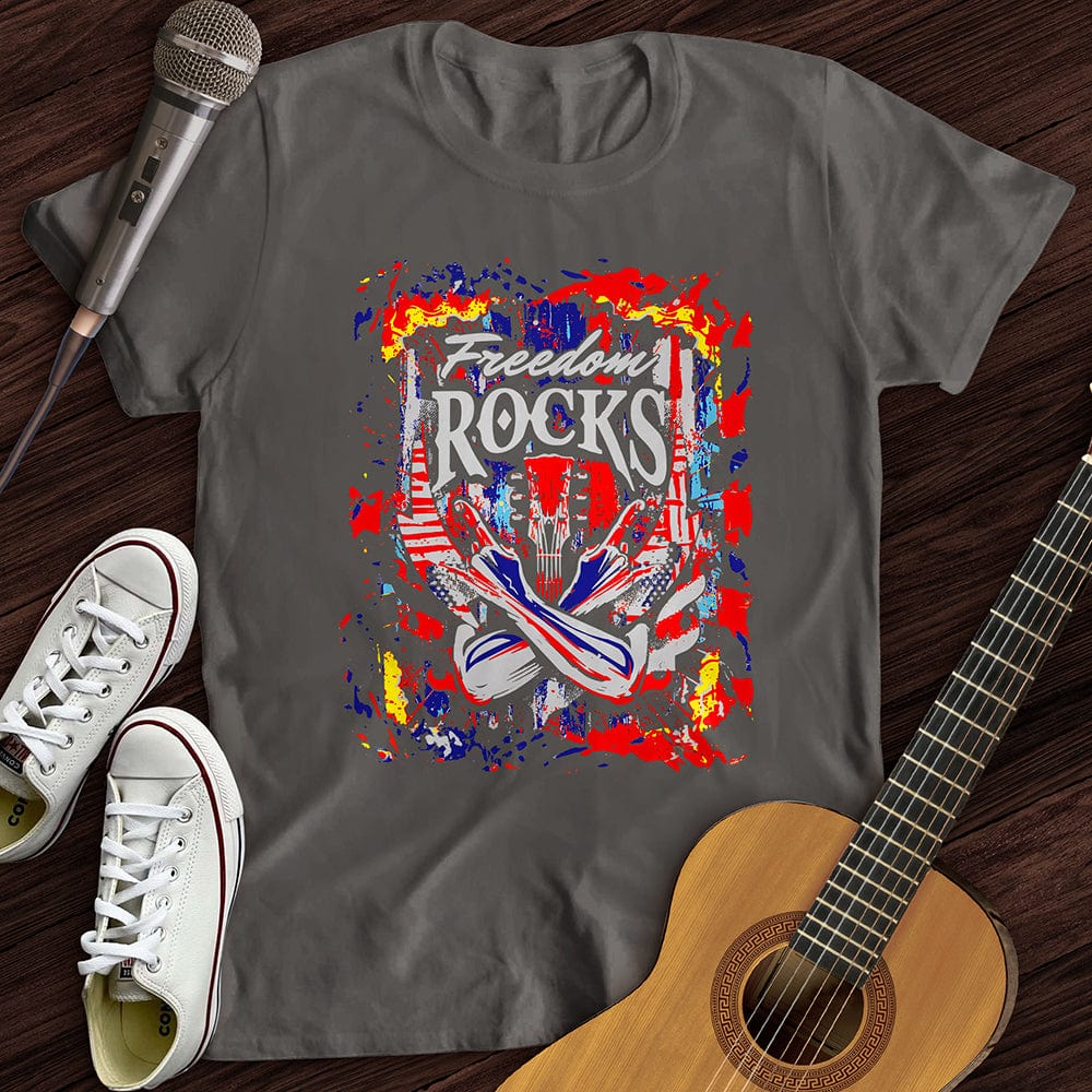 Printify T-Shirt Charcoal / S Freedom Totally Rocks T-Shirt