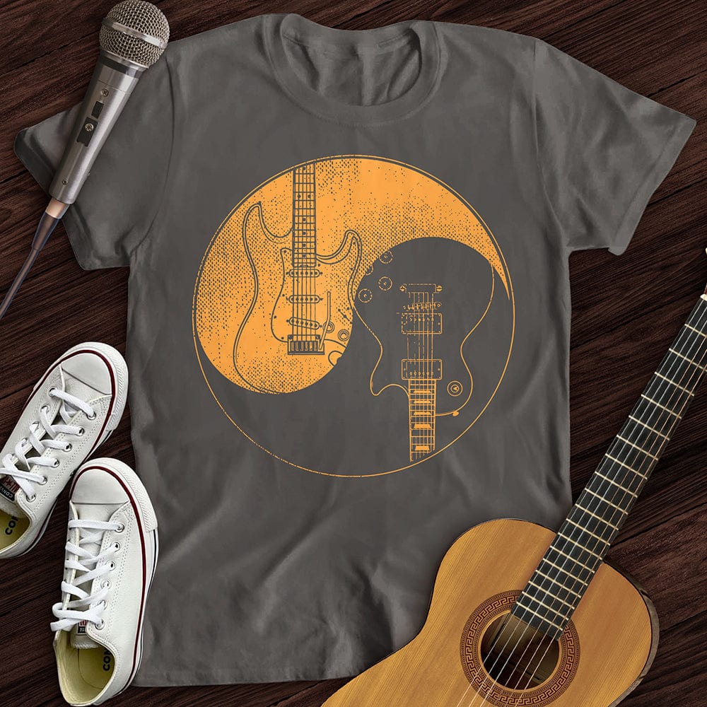 Printify T-Shirt Charcoal / S Guitars Yin Yang T-Shirt