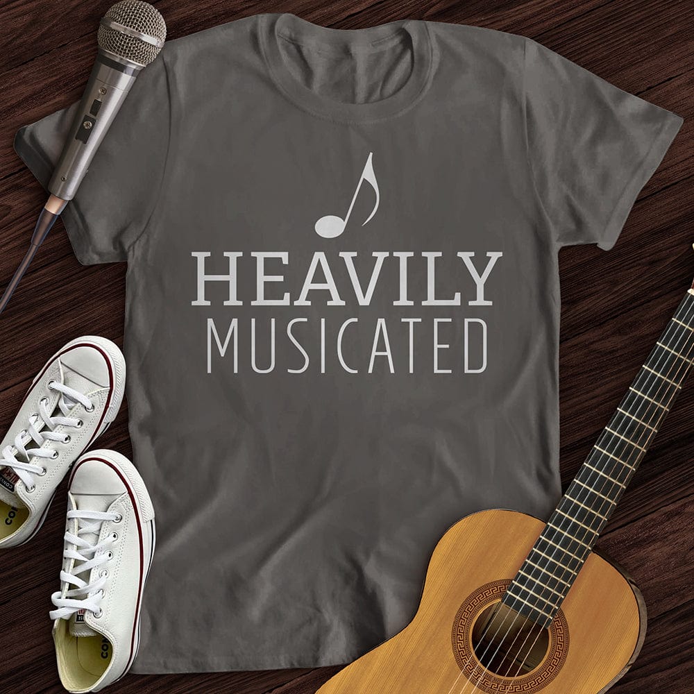 Printify T-Shirt Charcoal / S Heavily Musicated T-Shirt