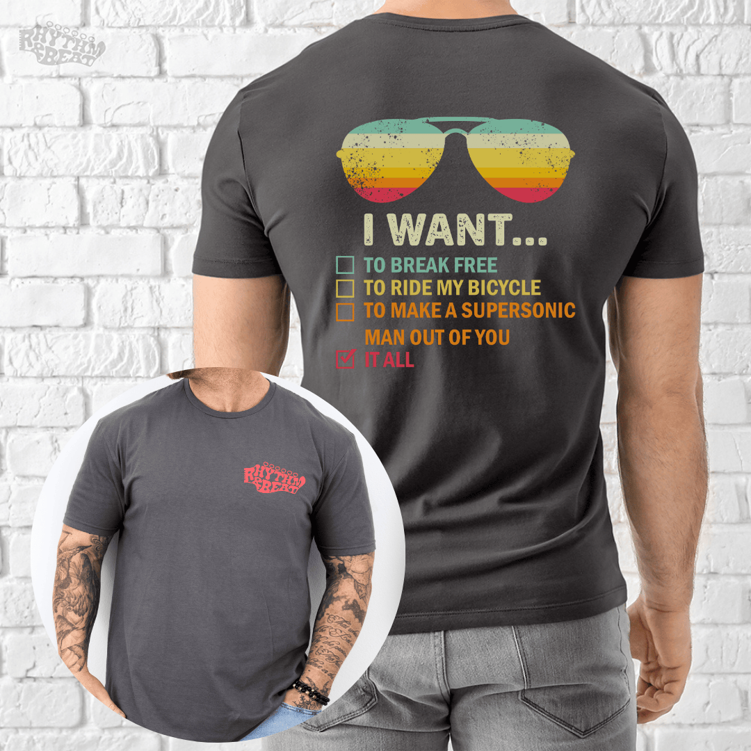 Printify T-Shirt Charcoal / S I Want T-Shirt
