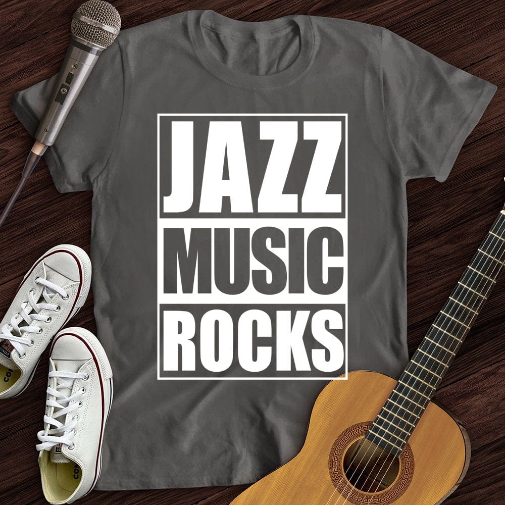 Printify T-Shirt Charcoal / S Jazz Music Rocks T-Shirt