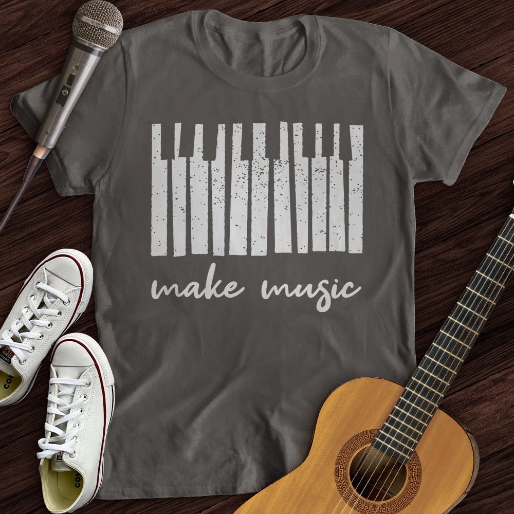 Printify T-Shirt Charcoal / S Make Music Piano T-Shirt