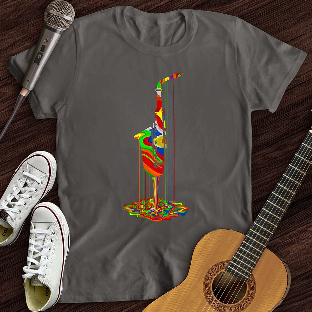 Printify T-Shirt Charcoal / S Melting Saxophone T-Shirt