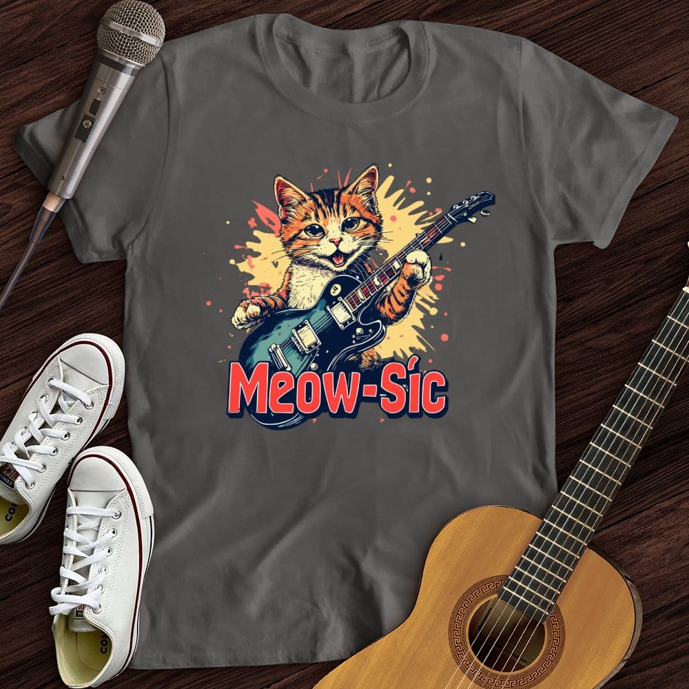 Printify T-Shirt Charcoal / S Meow-sic T-Shirt