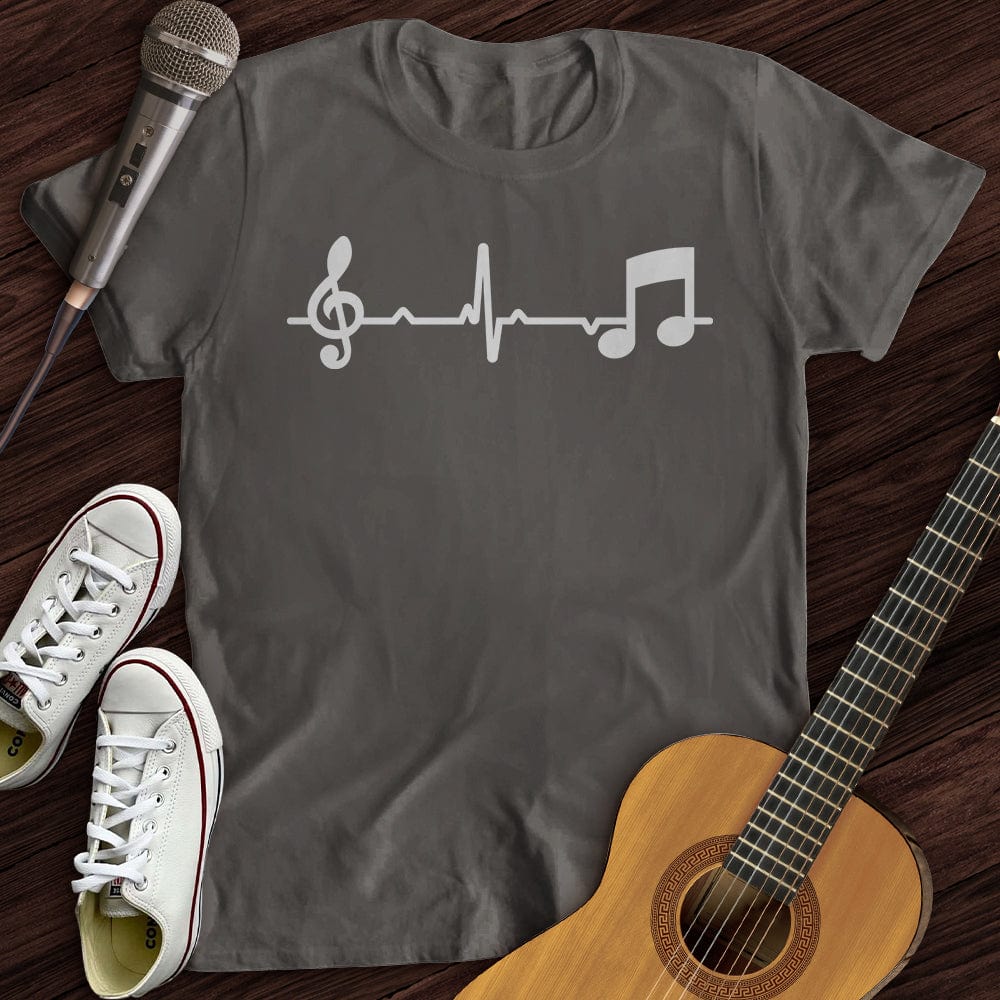 Printify T-Shirt Charcoal / S Music Note Heartbeat T-Shirt