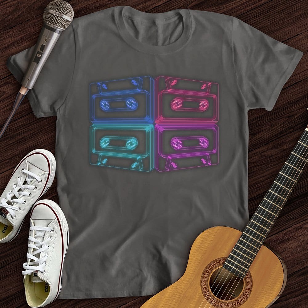 Printify T-Shirt Charcoal / S Neon Tapes T-Shirt
