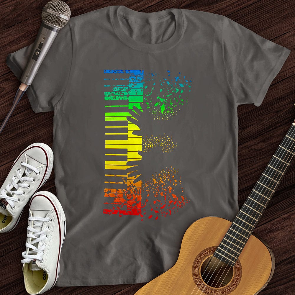 Printify T-Shirt Charcoal / S Piano Man T-Shirt