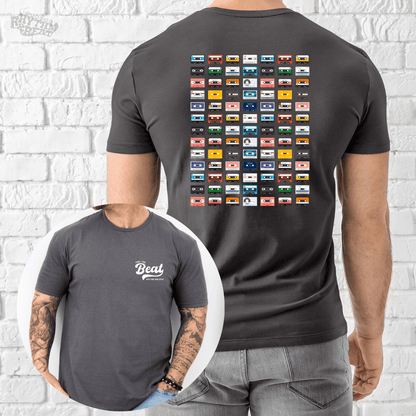 Printify T-Shirt Charcoal / S Retro Rainbow Cassette T-Shirt