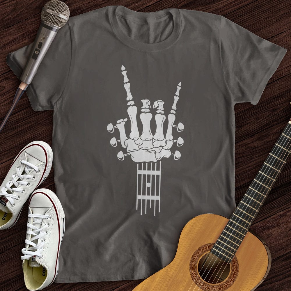 Printify T-Shirt Charcoal / S Skeleton Guitar T-Shirt