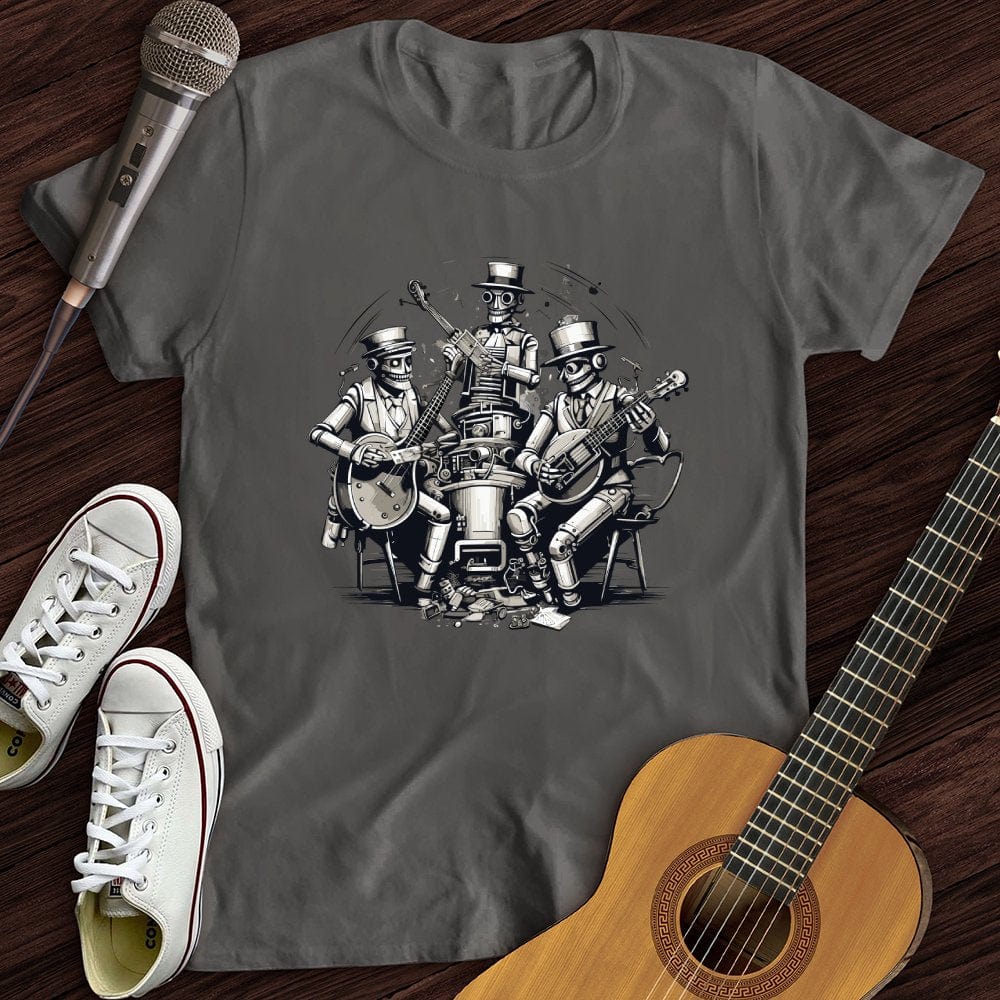 Printify T-Shirt Charcoal / S Steampunk Skeleton Band T-Shirt