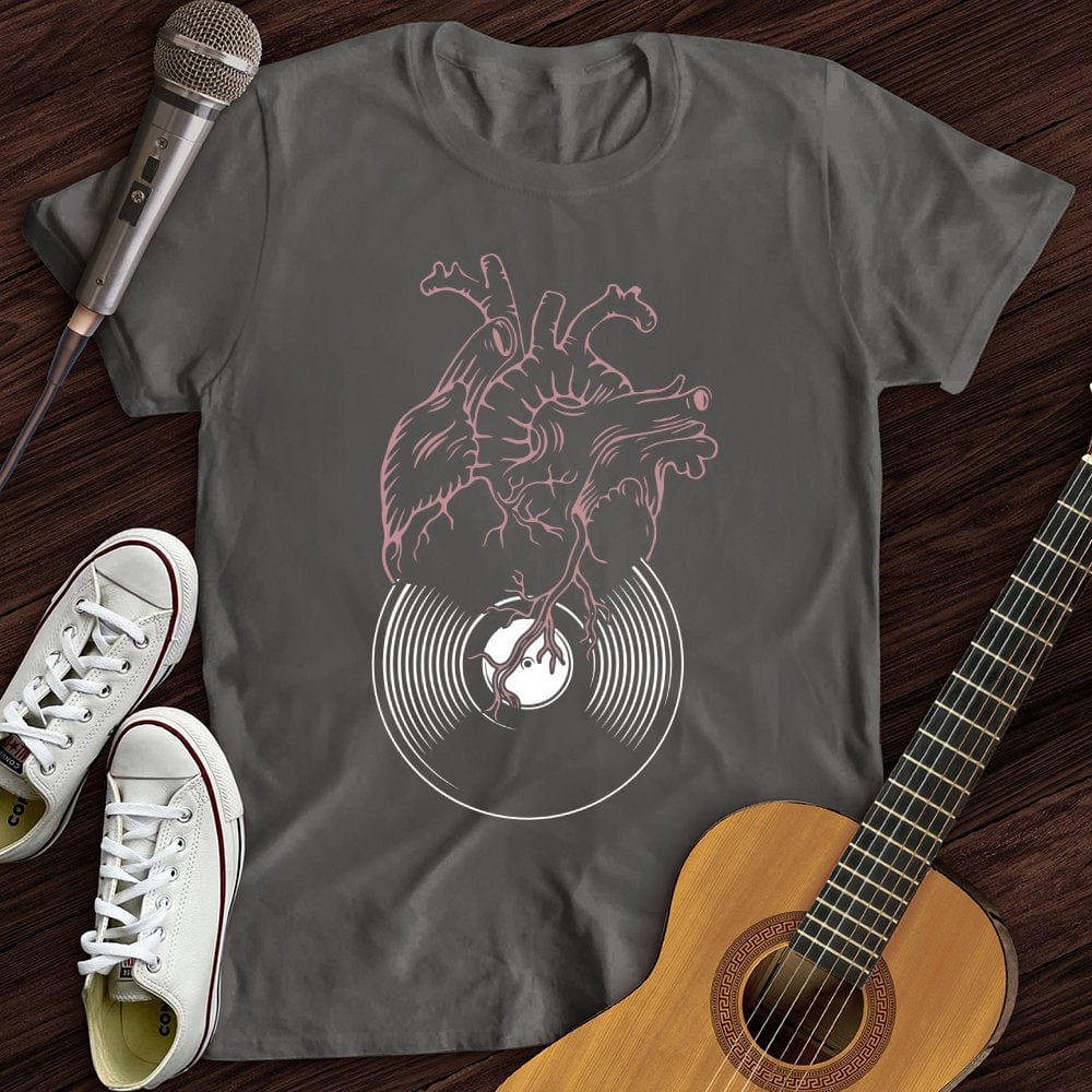 Printify T-Shirt Charcoal / S Vinyl Heart T-Shirt