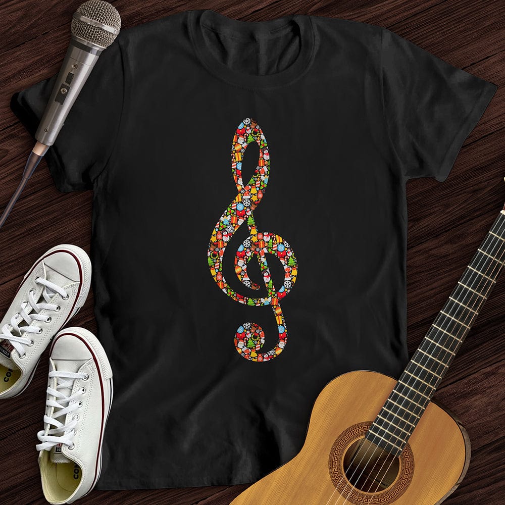 Printify T-Shirt Christmas Treble Clef T-Shirt