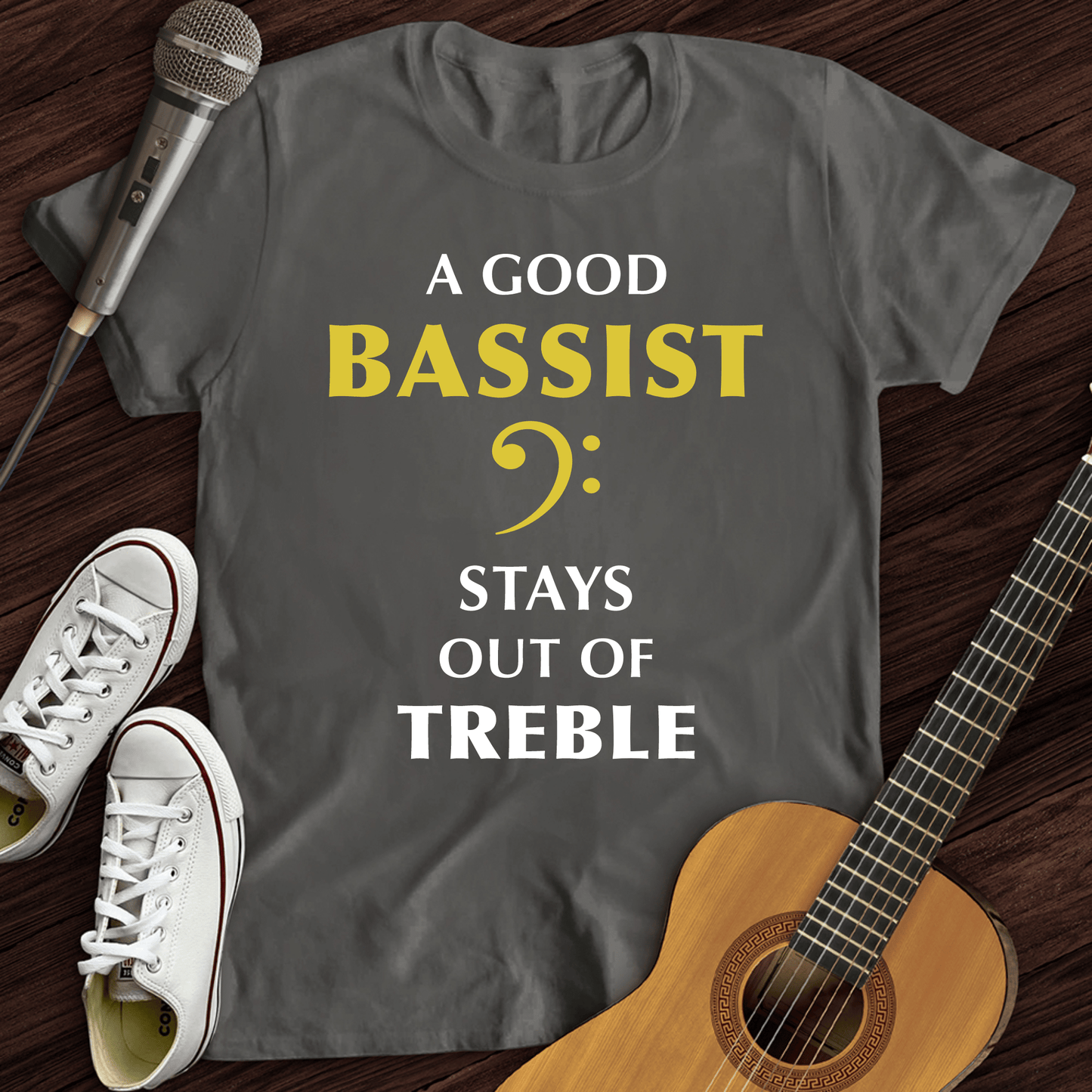 Printify T-Shirt Dark Heather / S A Good Bassist T-Shirt