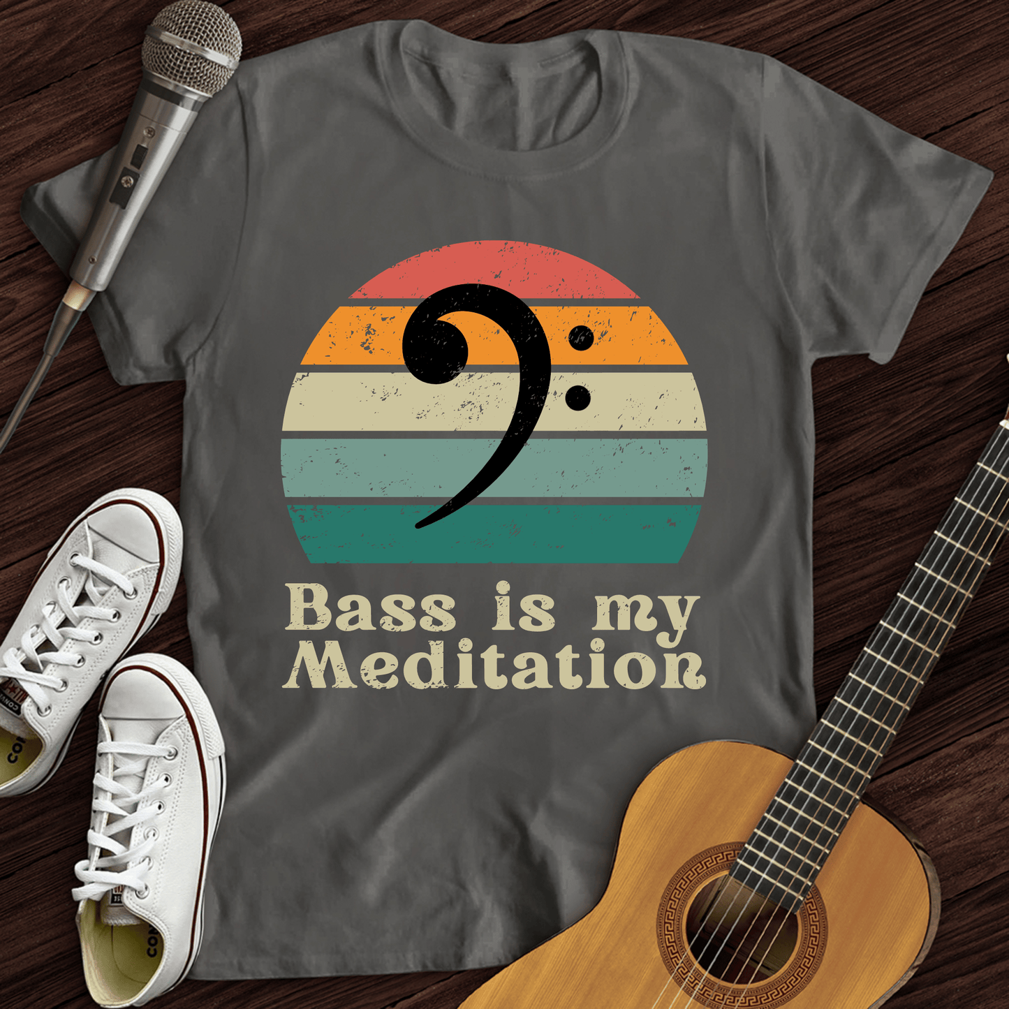 Printify T-Shirt Dark Heather / S Bass Is My Meditation T-Shirt