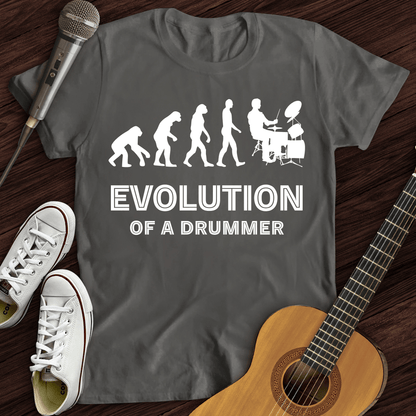 Printify T-Shirt Dark Heather / S Evolution Of A Drummer T-Shirt