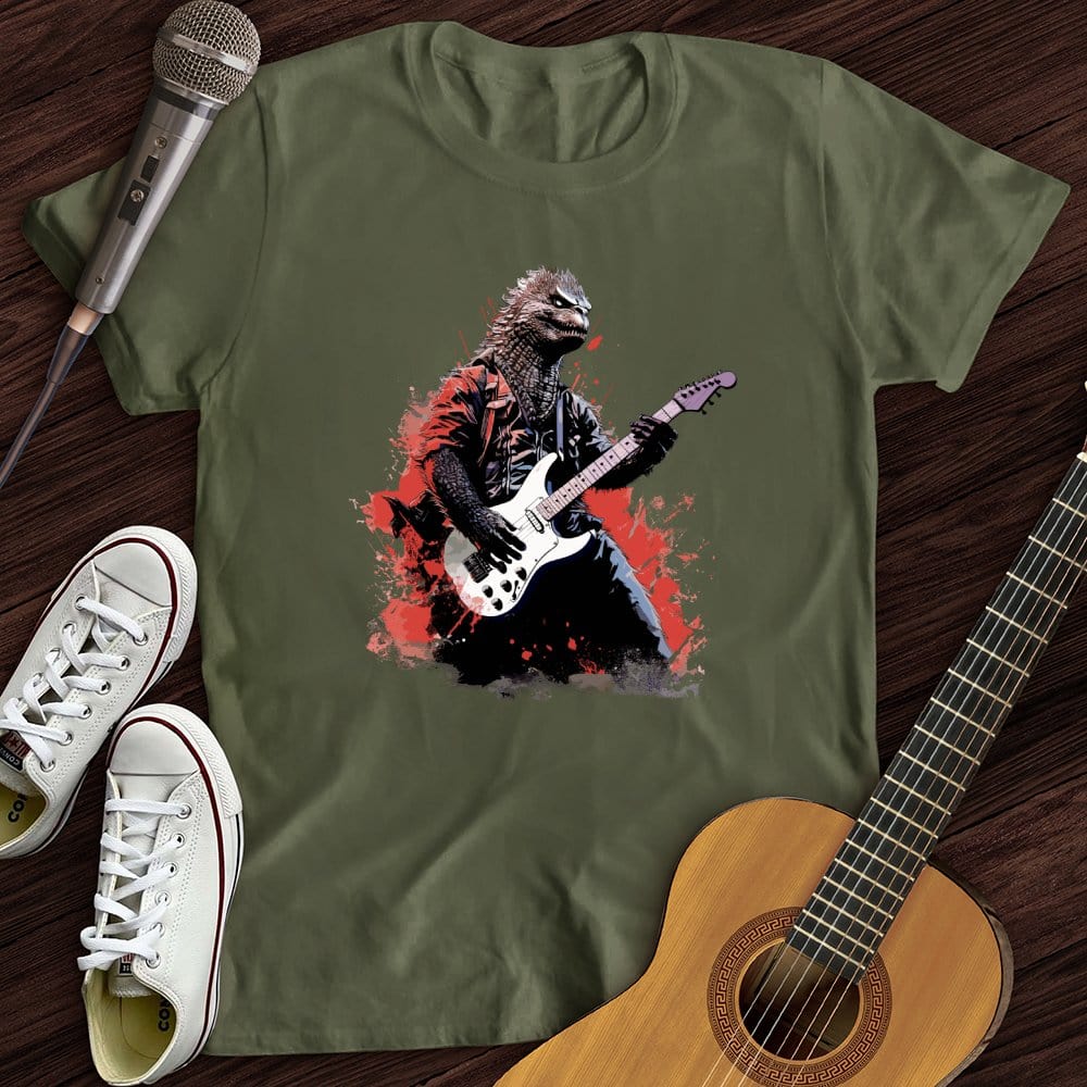 Printify T-Shirt Dino Lead Guitarist T-Shirt